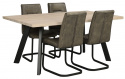 Eettafel \'Fred\' 170x95cm - Witgepigmenteerd Eiken/Zwart