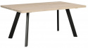 Eettafel \'Fred\' 170x95cm - Witgepigmenteerd Eiken/Zwart