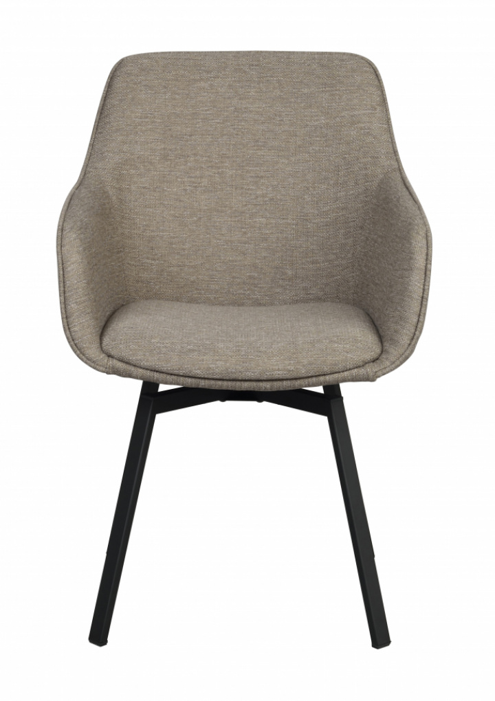 Armstoel \'Alison\' - Donkerbeige/zwart in de groep Meubels / Zitmeubels / Stoelen bij Reforma (117883)