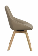 Stoel \'Alison\' Leer - Beige/eik