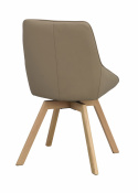 Stoel \'Alison\' Leer - Beige/eik