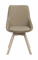 Stoel \'Alison\' Leer - Beige/witgepigmenteerd