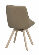 Stoel \'Alison\' Leer - Beige/witgepigmenteerd