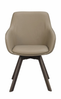 Armstoel \'Alison\' Leer - Beige/bruin