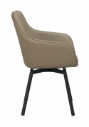 Armstoel \'Alison\' Leer - Beige/zwart