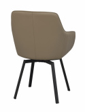 Armstoel \'Alison\' Leer - Beige/zwart
