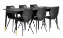 Eettafel \'Fenwood\' - Zwart 180x90cm