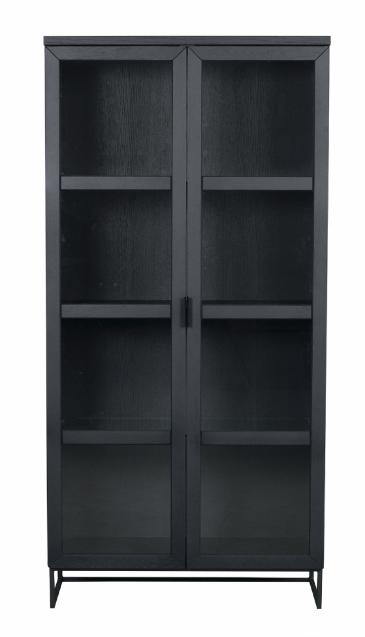 Vitrinekast \'Everett\' - Zwart in de groep Meubels / Planken & opslag / Kasten en dressoirs bij Reforma (118788)