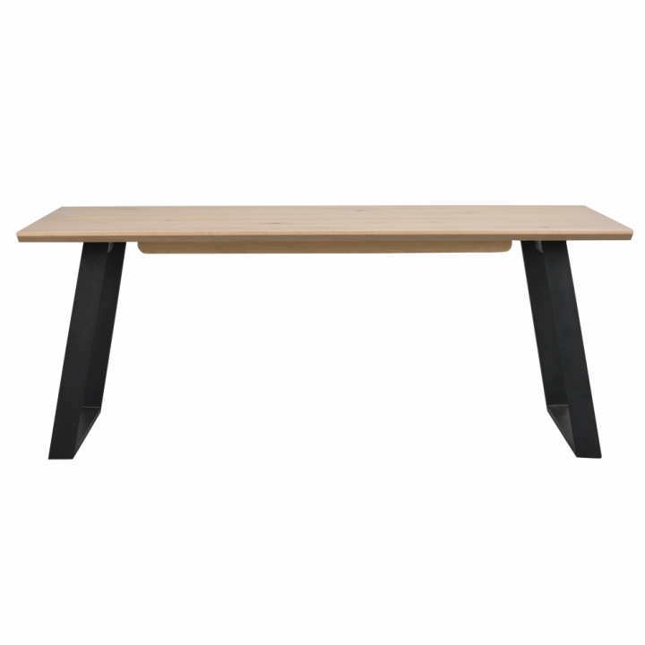 Eettafel \'Melville\' 210x95cm - Witgeolied Eiken/Zwart in de groep Meubels / Tafels / Eettafel bij Reforma (119370)