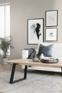 Salontafel \'Melville\' 140x65cm - Witgeolied Eiken/Zwart