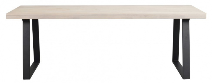 Eettafel \'Brooklyn\' 220x95cm - Witgeolied/Zwart U-poot in de groep Meubels / Tafels / Eettafel bij Reforma (119821)