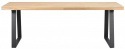 Eettafel \'Brooklyn\' 220x95cm - Eik/Zwart U-poot