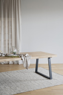 Eettafel \'Brooklyn\' 220x95cm - Eik/Zwart U-poot