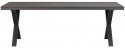 Eettafel \'Brooklyn\' 220x95cm - Donkerbruin/X-poot