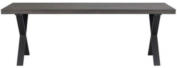 Eettafel \'Brooklyn\' 220x95cm - Donkerbruin/X-poot in de groep Meubels / Tafels / Eettafel bij Reforma (119824)