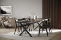 Eettafel \'Brooklyn\' 220x95cm - Donkerbruin/X-poot