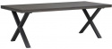 Eettafel \'Brooklyn\' 220x95cm - Donkerbruin/X-poot