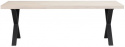 Eettafel \'Brooklyn\' 220x95cm - Witgeolied/Zwart X-poot