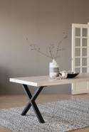 Eettafel \'Brooklyn\' 220x95cm - Witgeolied/Zwart X-poot