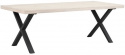 Eettafel \'Brooklyn\' 220x95cm - Witgeolied/Zwart X-poot