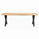 Eettafel \'Brooklyn\' 220x95cm - Eik/Zwart Zwart X-poot