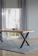 Eettafel \'Brooklyn\' 220x95cm - Eik/Zwart Zwart X-poot