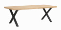 Eettafel \'Brooklyn\' 220x95cm - Eik/Zwart Zwart X-poot