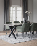 Eettafel \'Brooklyn\' 170x95cm - Donkerbruin/X-poot