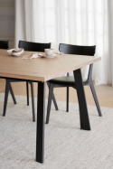 Eettafel \'Winnipeg\' 200x100cm - Witgeolied/ Zwart