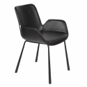 Stoel \'Brit\' - Leer/Zwart