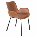 Stoel \'Brit\' - Leer/Bruin