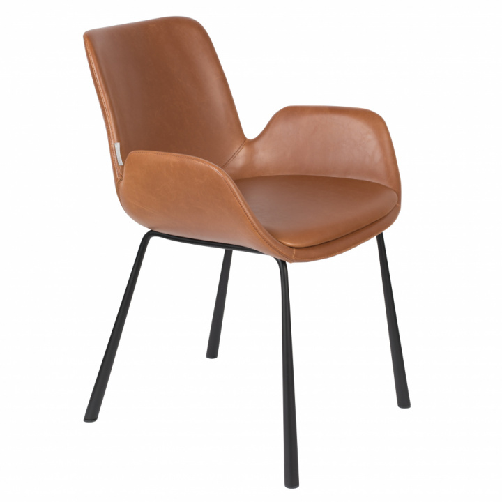 Stoel \'Brit\' - Leer/Bruin in de groep Meubels / Zitmeubels / Stoelen bij Reforma (1200213)