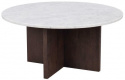 Salontafel \'Brooksville\' Rond 90cm - Wit/Bruin