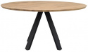 Eettafel \'Carradale\' Rond 150cm - Eiken/Zwart V-poot