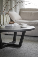 Salontafel \'Boxford\' Rond 110cm - Zwart eik