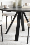 Eettafel \'Carradale\' Rond 130cm - Zwart/V-poot