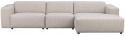 4-zitsbank \'Willard\' chaise longue H - Lichtbeige