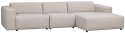 4-zitsbank \'Willard\' chaise longue H - Lichtbeige