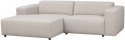 3-zitsbank \'Willard\' chaise longue V - Lichtbeige