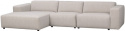 4-zitsbank \'Willard\' chaise longue V - Lichtbeige