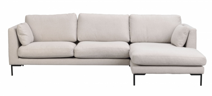 Bank \'Corwin\' Chaise longue rechts - Lichtbeige in de groep Meubels / Banken / 3-zits banken bij Reforma (129153)