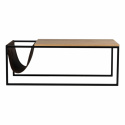 Salontafel incl. tijdschriftenrek \'Ylva\' - Natuurlijk/Zwart