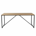 Eettafel \'Vega\' 180x90cm - Natuurlijk/Zwart 