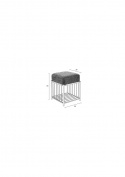 Hocker \'Milou\' Vierkant - Grijs