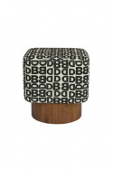 Hocker \'Monogram\' - Zwart/Wit