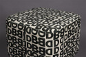 Hocker \'Monogram\' - Zwart/Wit