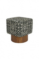 Hocker \'Monogram\' - Zwart/Wit