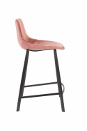Barstoel \'Franky\' L - Roze/Velours