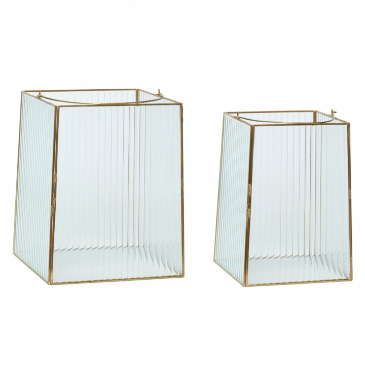 Lantaarn 2-pack \'Ripple\' - Messing/Glas in de groep Verlichting / Lampen / Buitenlampen bij Reforma (151301)