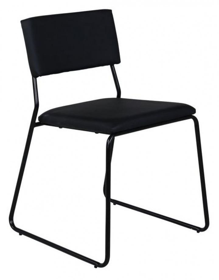 Stoel \'Ester\' - Zwart leer in de groep Meubels / Zitmeubels / Stoelen bij Reforma (15567-458)